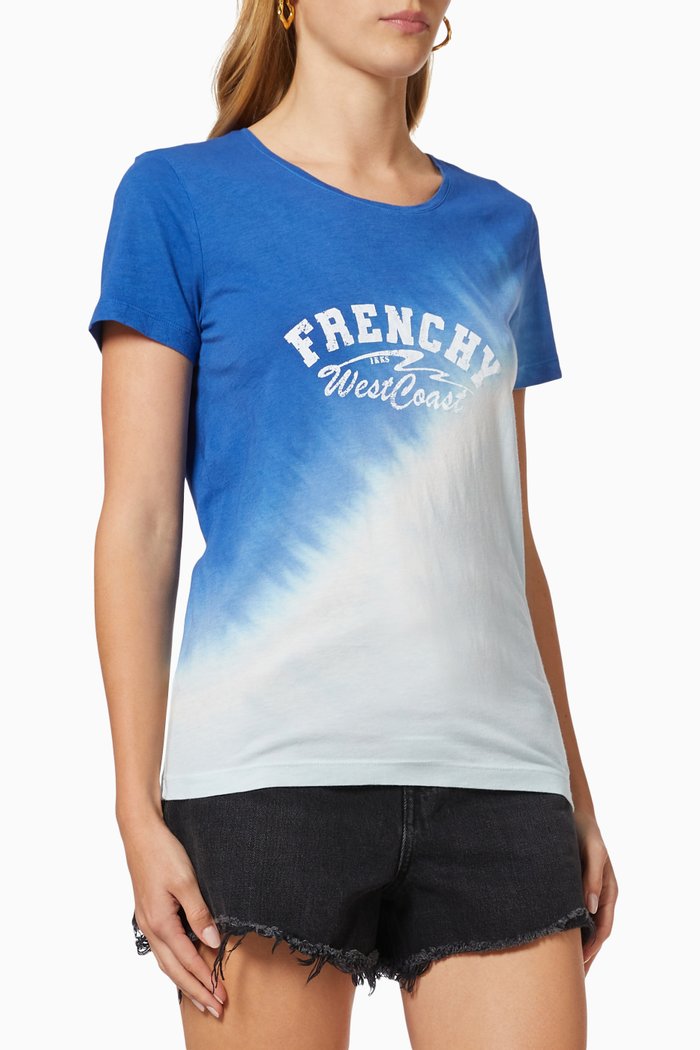 

Tie Dye T-shirt in Cotton Jersey, Blue