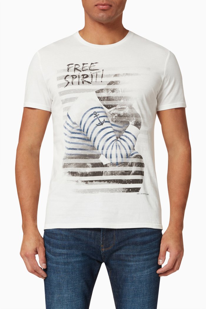 

Thinker in Sailor T-shirt in Organic Cotton, White