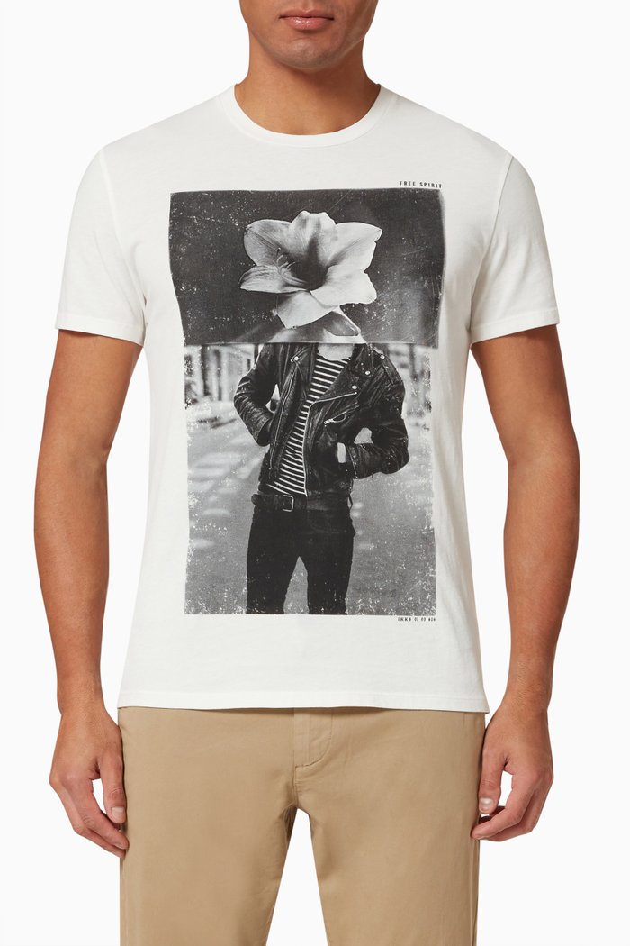 

T-shirt with Rocker Image in Organic Cotton, White