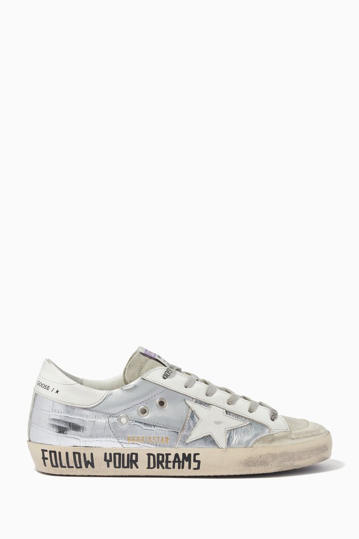Super-star Sneakers in Leather, Silver