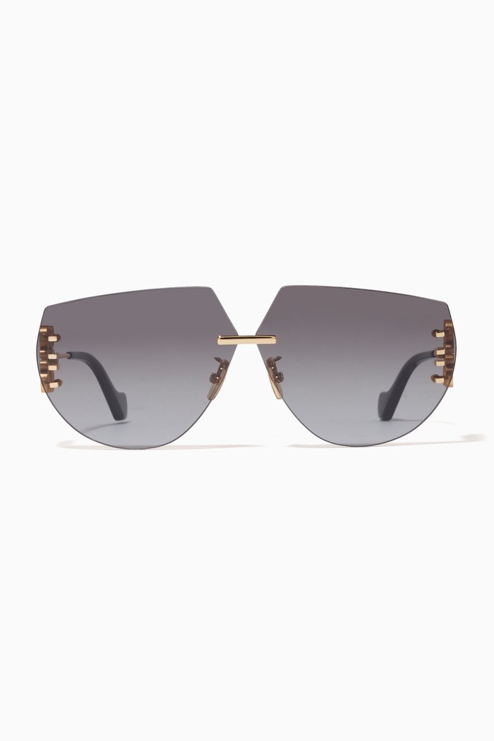 

D-frame Sunglasses in Metal, Gold