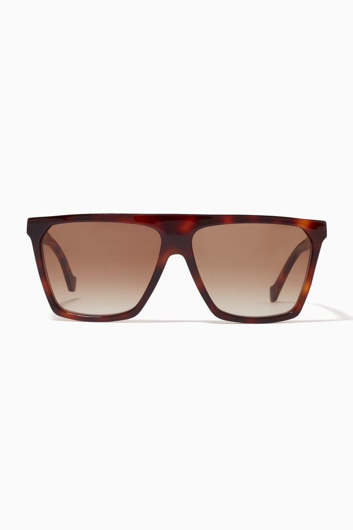 

Thin Flat Top Sunglasses in Acetate, Brown