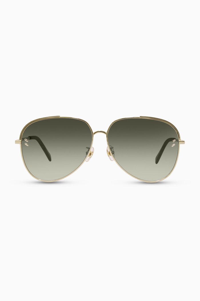 

Aviator Sunglasses in Bio Acetate & Metal, Gold