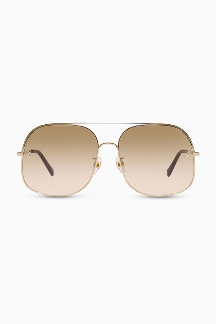 

Square Sunglasses in Bio Acetate & Metal, Gold