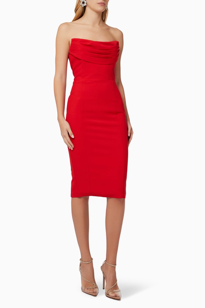 

Cowl Bandeau Midi Dress, Orange