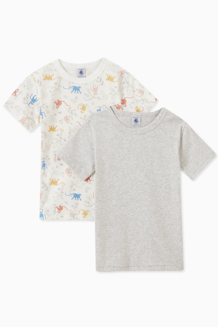 

Screen Printed T-shirt in Organic Cotton, Set of 2, Multicolour