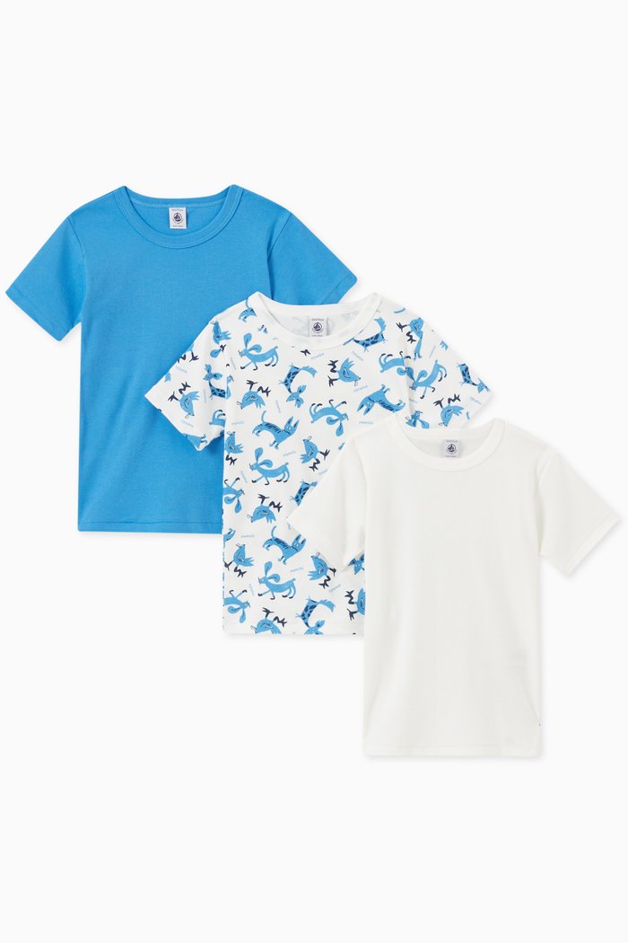 

Animals Printed T-shirt in Cotton, Set of 3, Multicolour