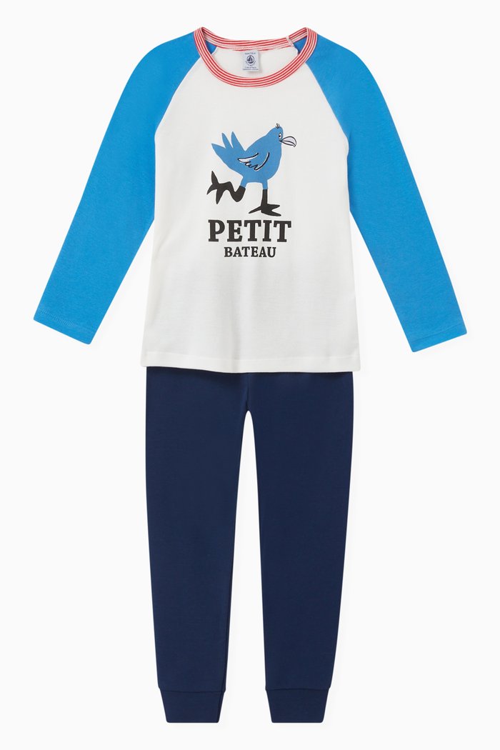 

Chiken Print Pyjama Set in Organic Cotton, Multicolour