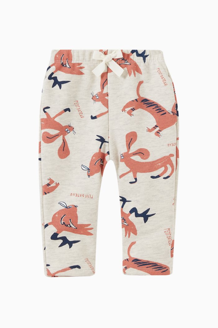 

Animals Printed Sweatpants in Cotton Fleece, Multicolour