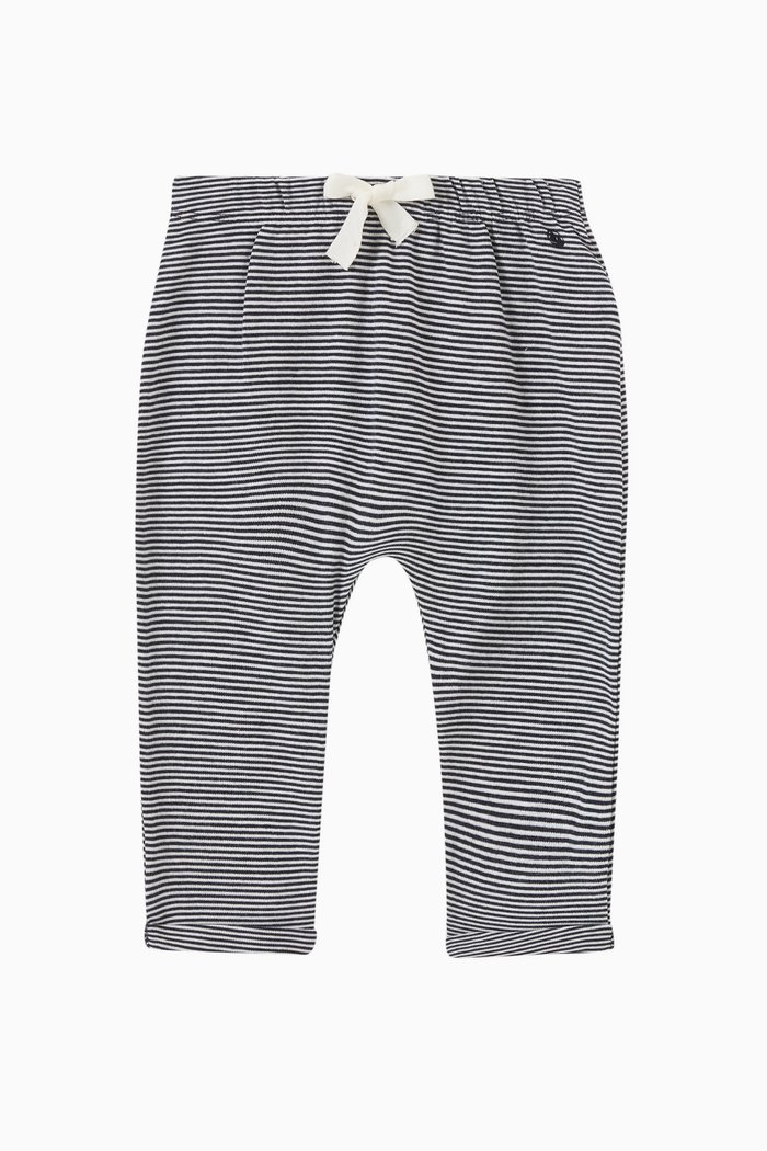 

Striped Sweatpants in Organic Cotton Fleece, Blue
