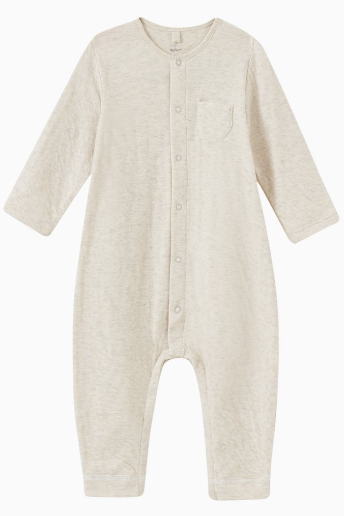 Pyjama in Organic Cotton Tube-knit, Grey