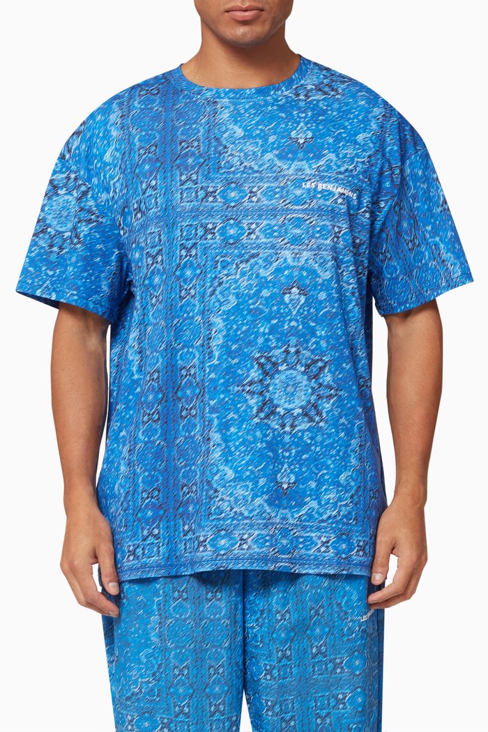Oversized Logo T-Shirt in Cotton, Blue