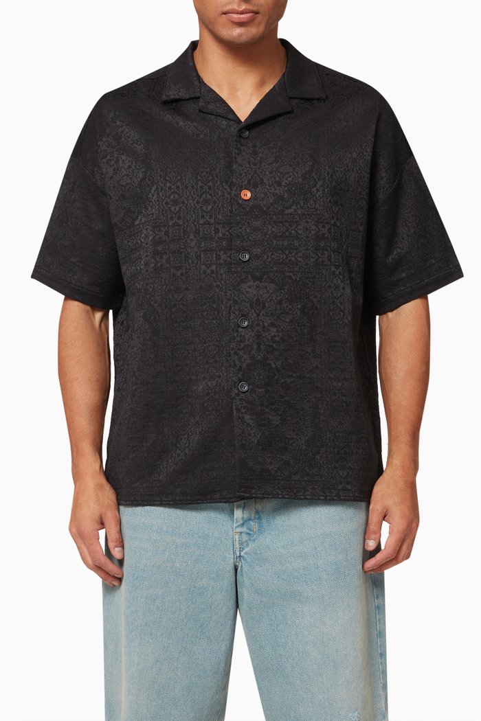

Casual Shirt in Cotton Blend, Black