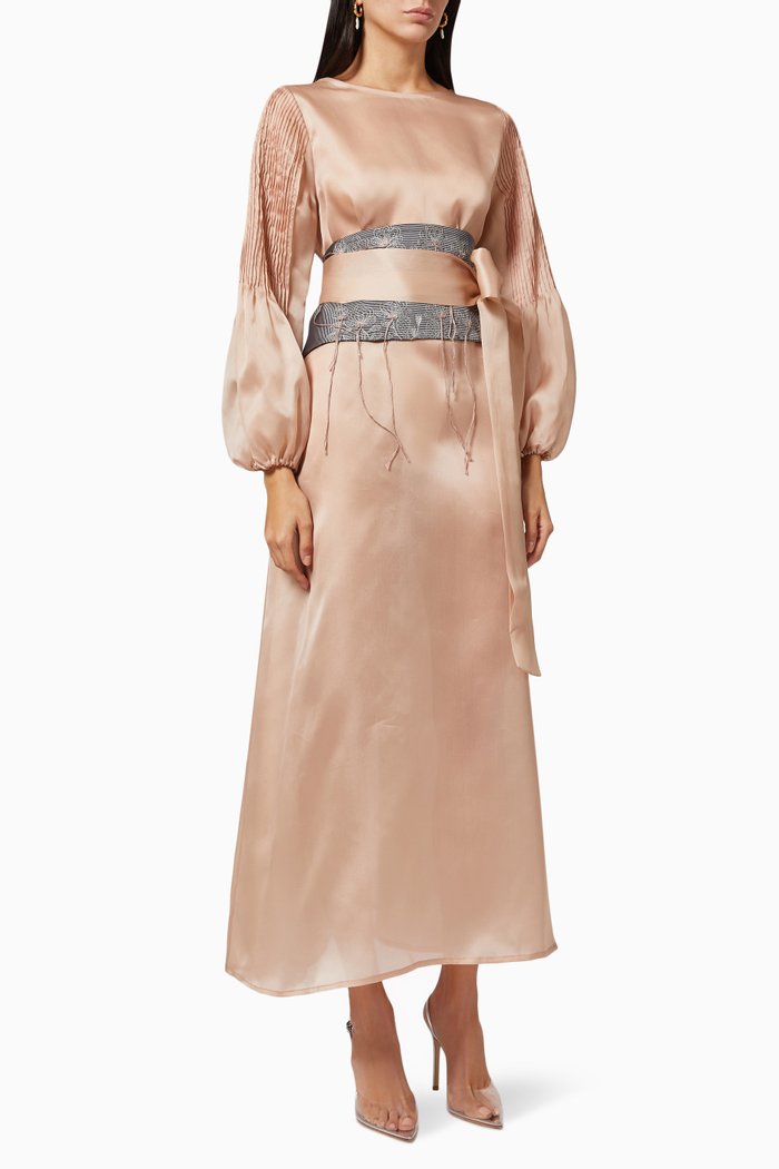 

Maxi Dress in Silk Organza, Pink