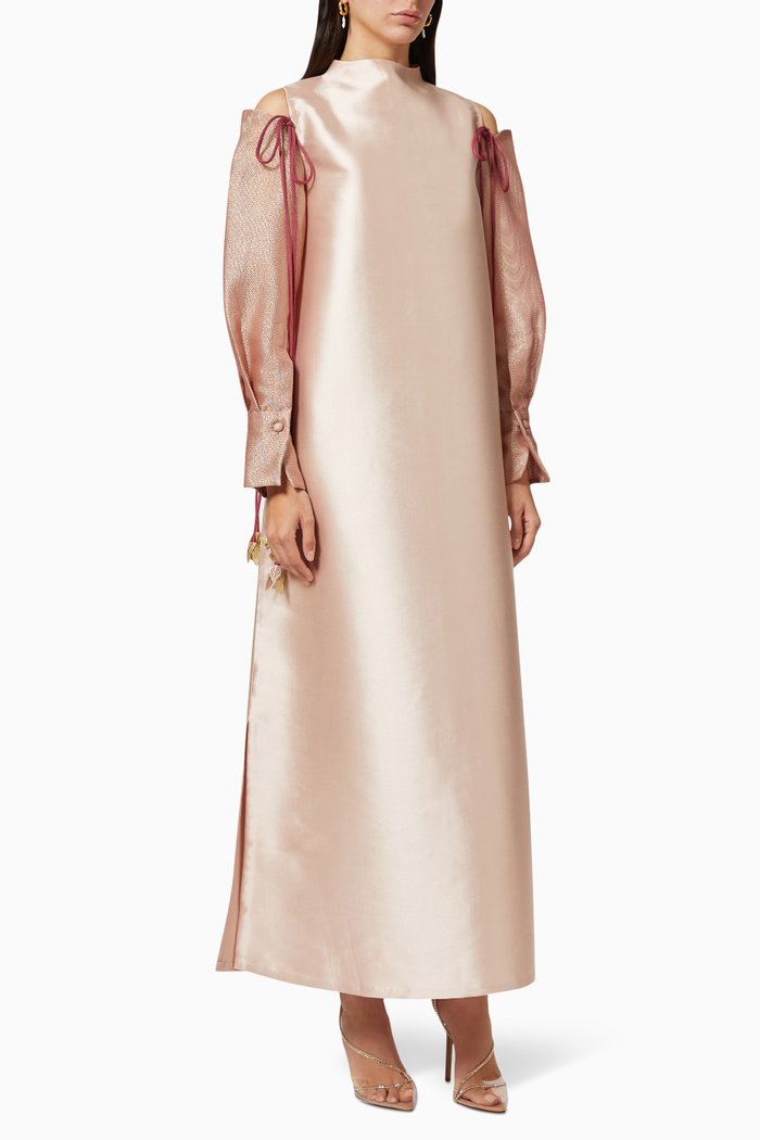 A-Line Dress in Taffeta, Pink