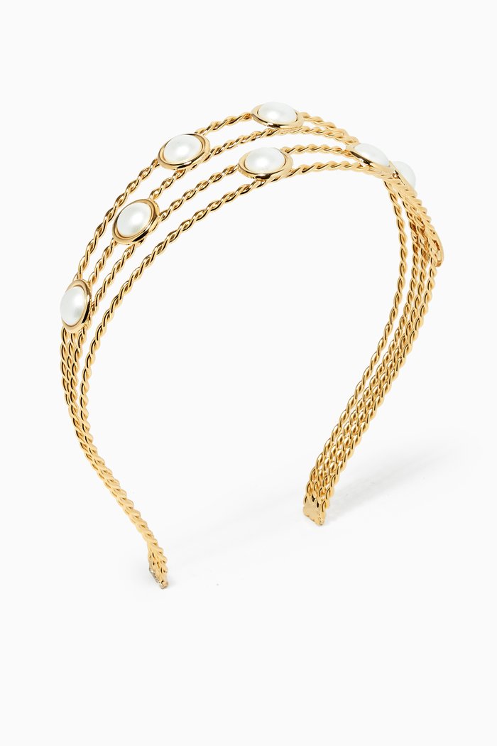 Pearl Headband, Gold