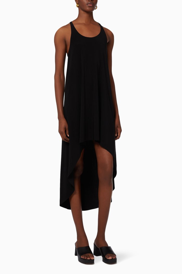 

Racerback Hi-low Dress in Poly Lycra, Black
