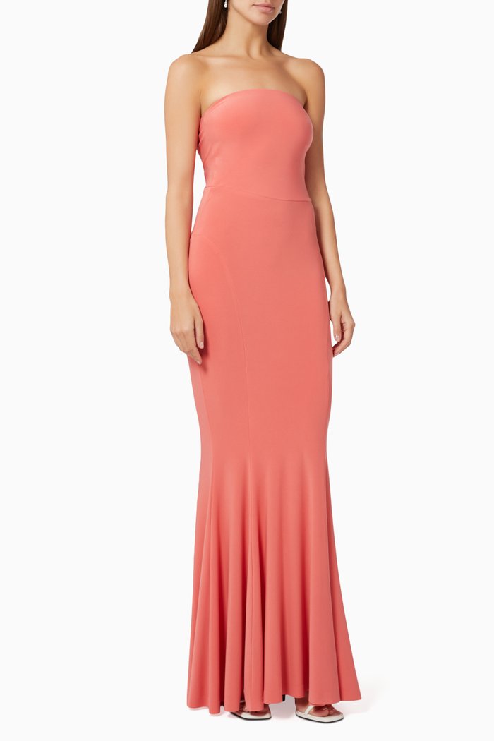 

Strapless Fishtail Gown in Poly Lycra, Red