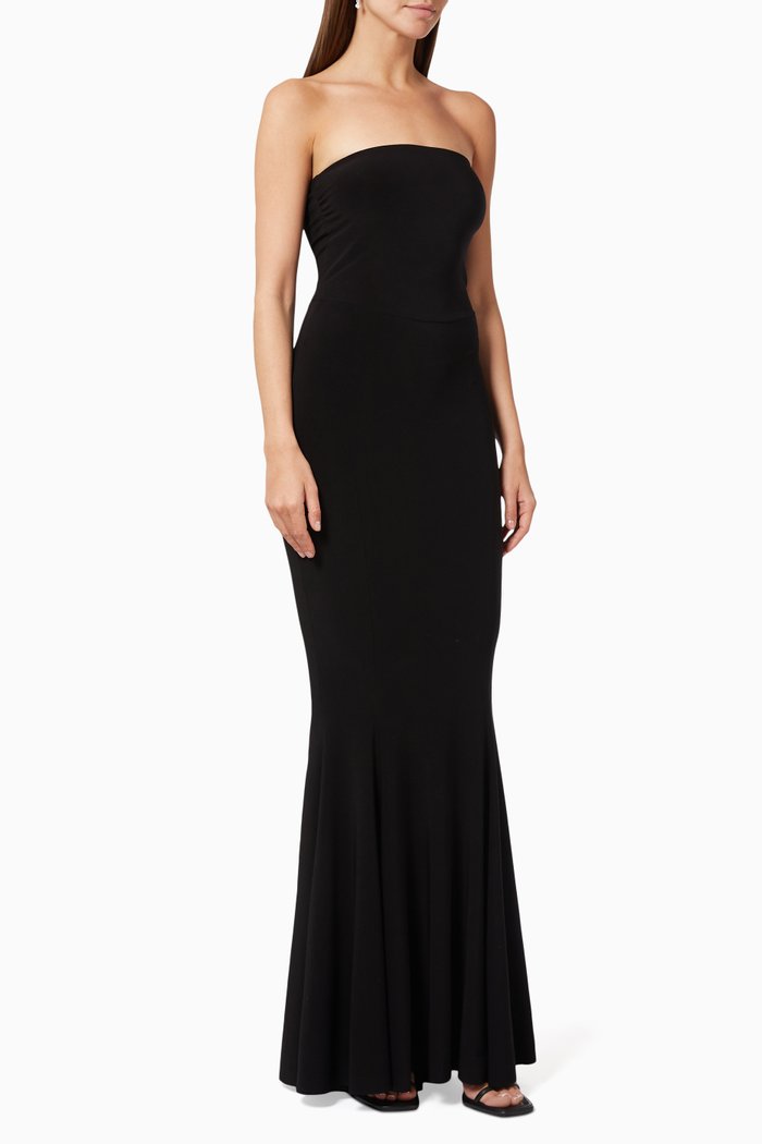 

Strapless Fishtail Gown in Poly Lycra, Black