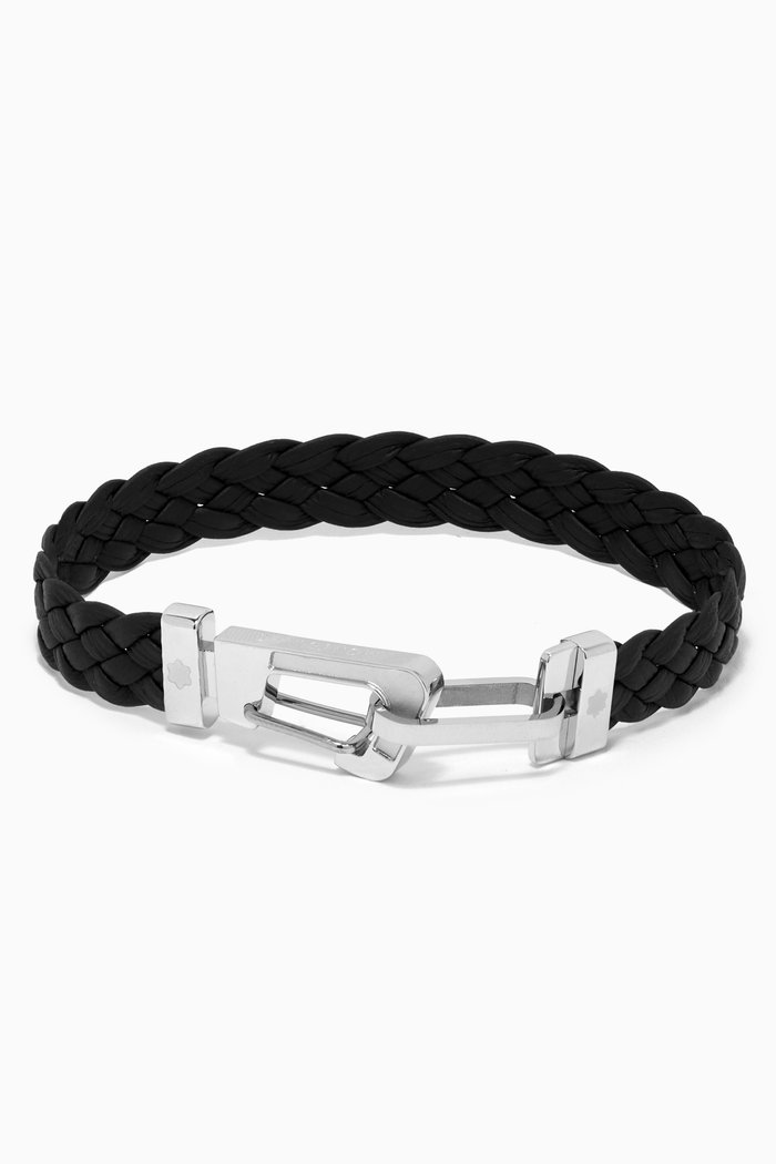 

Wrap Me Bracelet in Braided Leather, Black