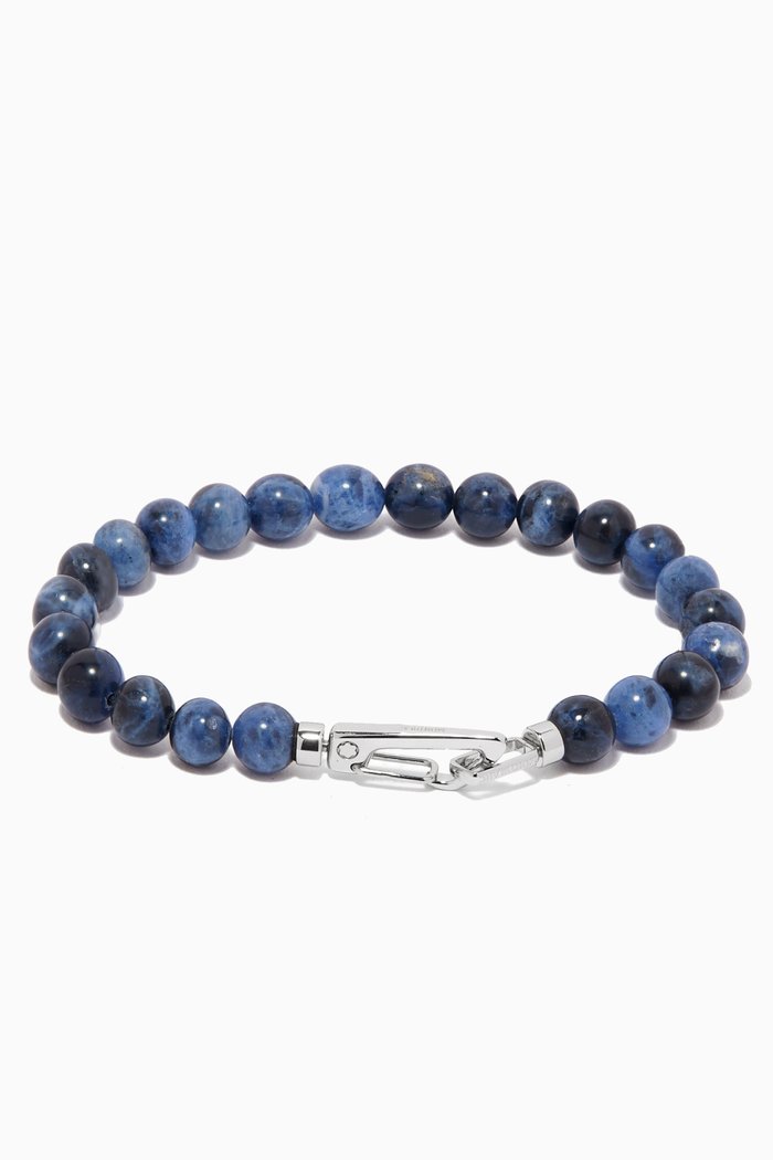 

Wrap Me Bracelet in Steel & Sodalite, Blue