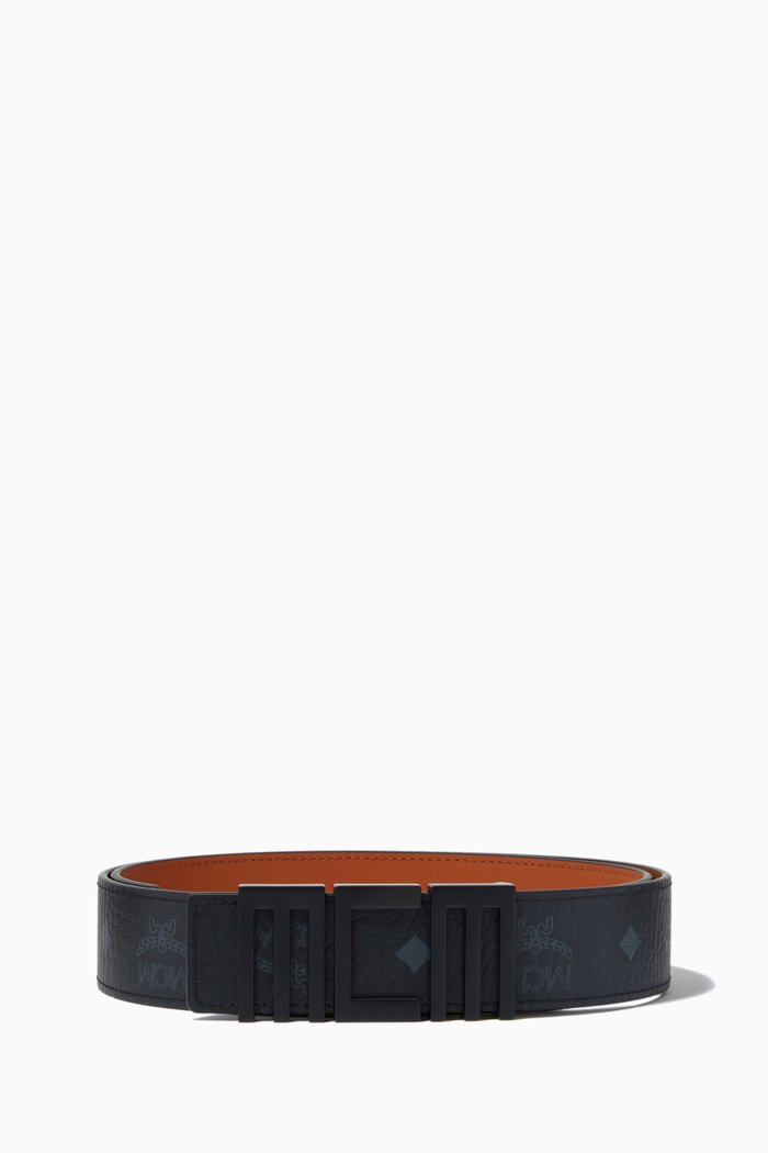 

Tech MCM Reversible Belt in Visetos, 1.5”, Black