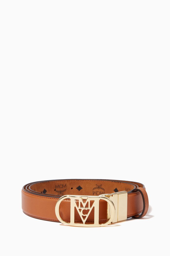 

Mode Mena Reversible Belt in Embossed leather, 1”, Brown
