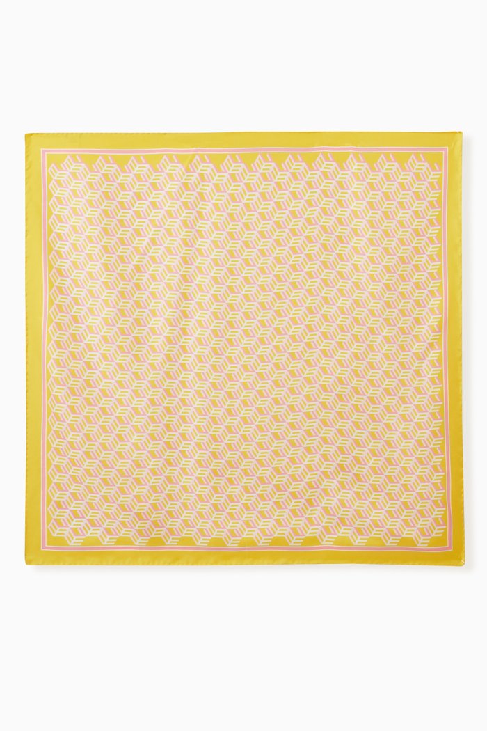 

Scarf in Cubic Monogram Silk, Yellow