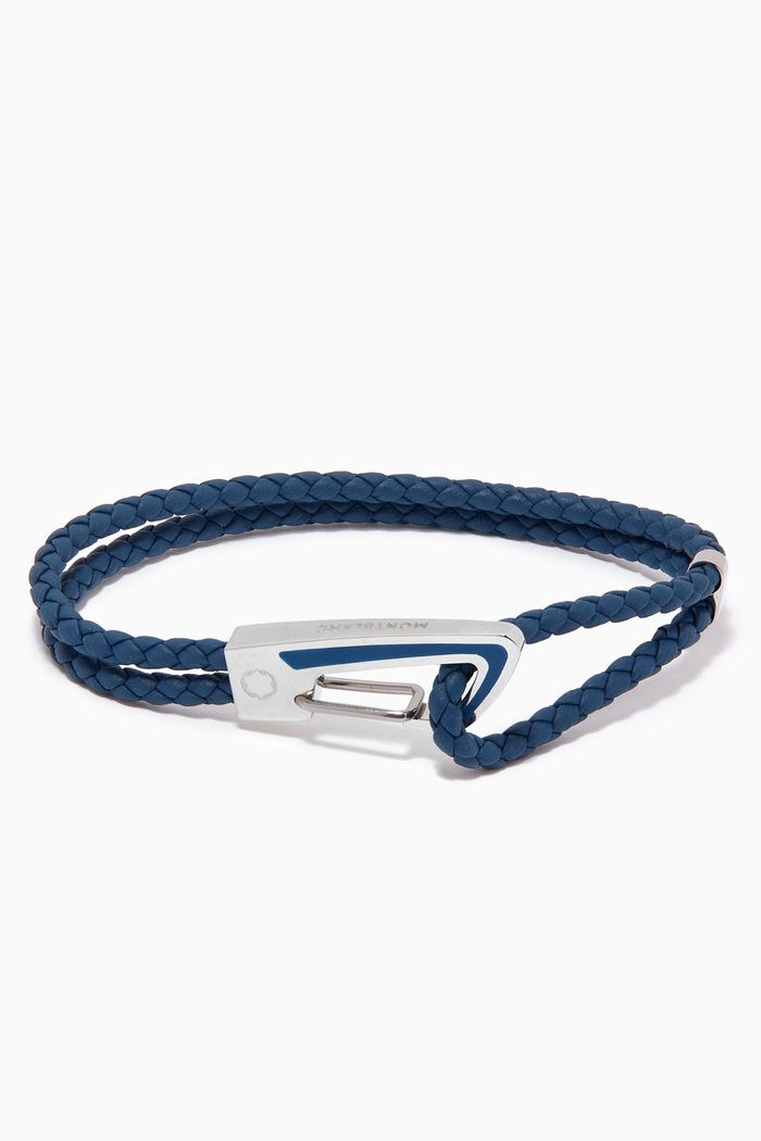 

Bracelet in Woven Leather, Blue