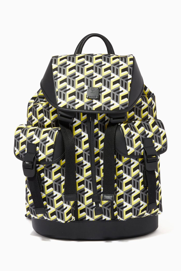 

Medium Brandenburg Backpack in Cubic Monogram Nylon, Yellow