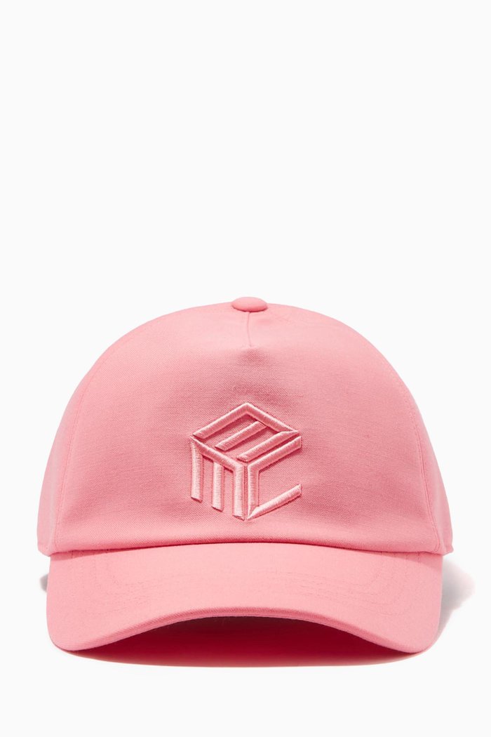 Cubic Logo Cap in Wool Blend, Red