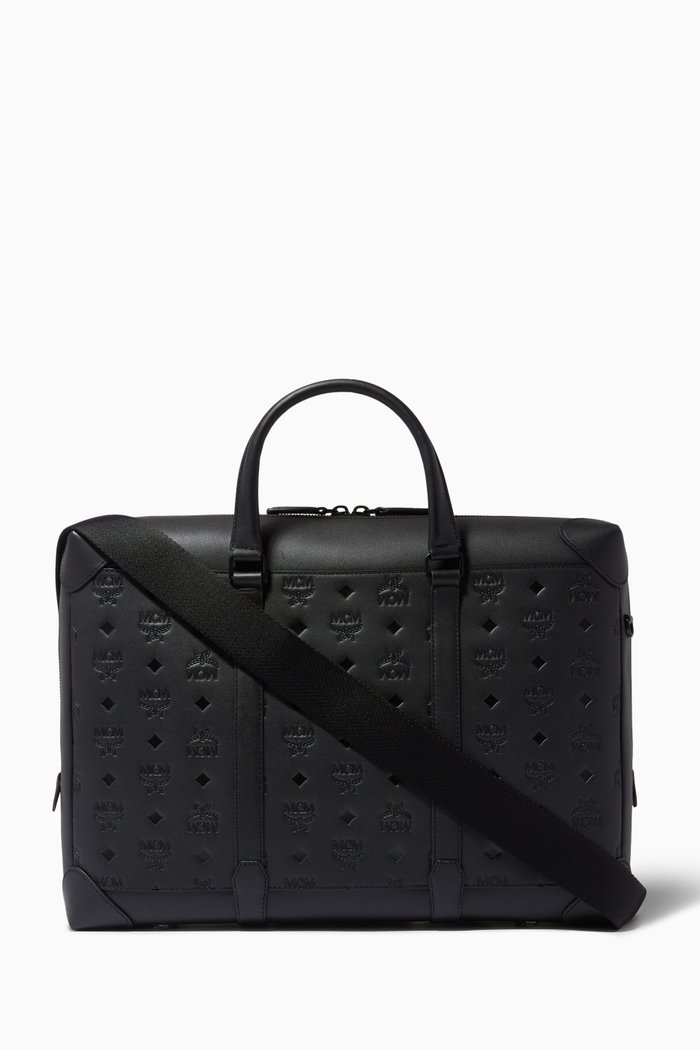 

Large Soft Berlin Tote in Monogram Leather, Black
