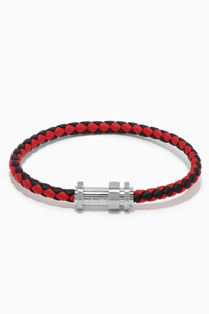

TimeWalker Bracelet in Woven Leather, Red