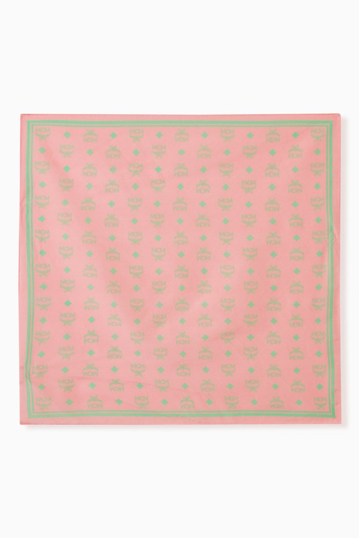 

Bandana Scarf in Splash Monogram Cotton Silk, Red