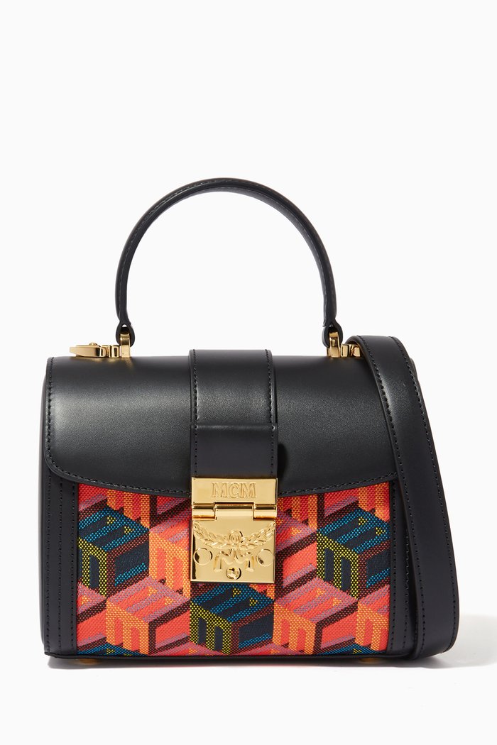 

Small Tracy Satchel in Cubic Monogram Jacquard, Neutral