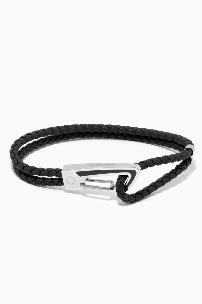 

Bracelet in Woven Leather, Black