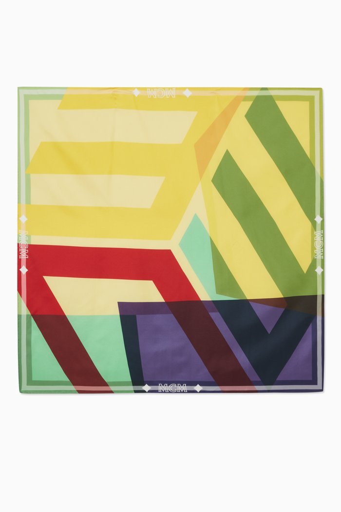 

Scarf in Cubic Logo Silk, Yellow