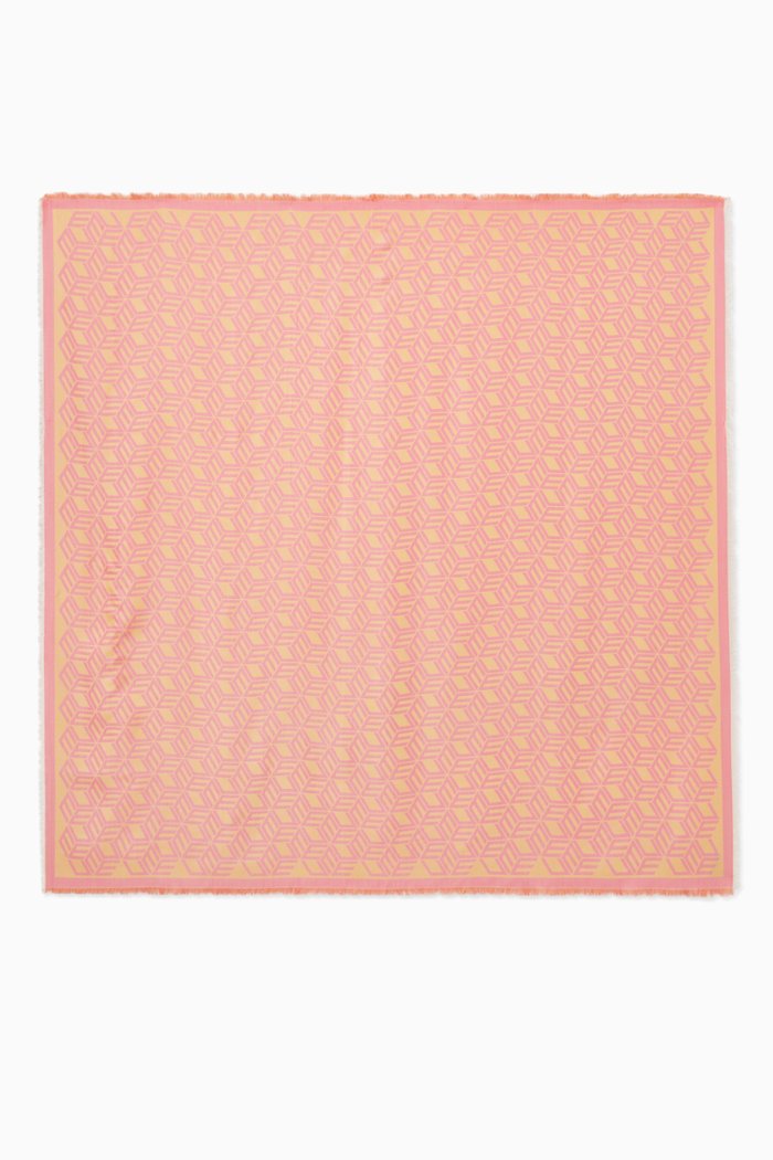 

Cubic Monogram Jacquard Shawl in Silk, Yellow