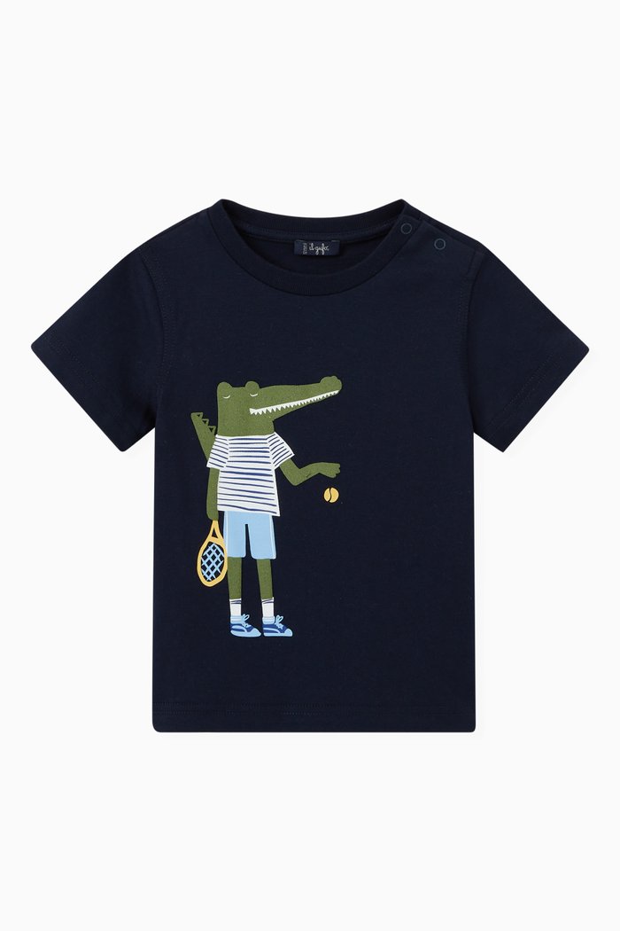 Tennis Crocodile T-shirt in Jersey, Blue