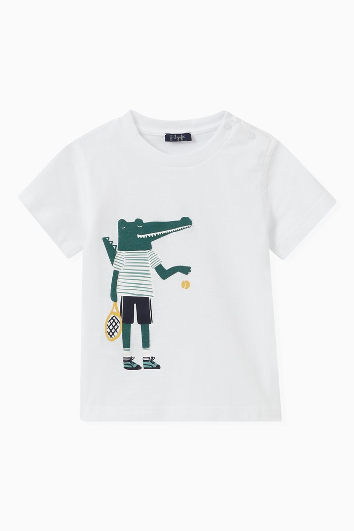 

Tennis Crocodile T-shirt in Jersey, White