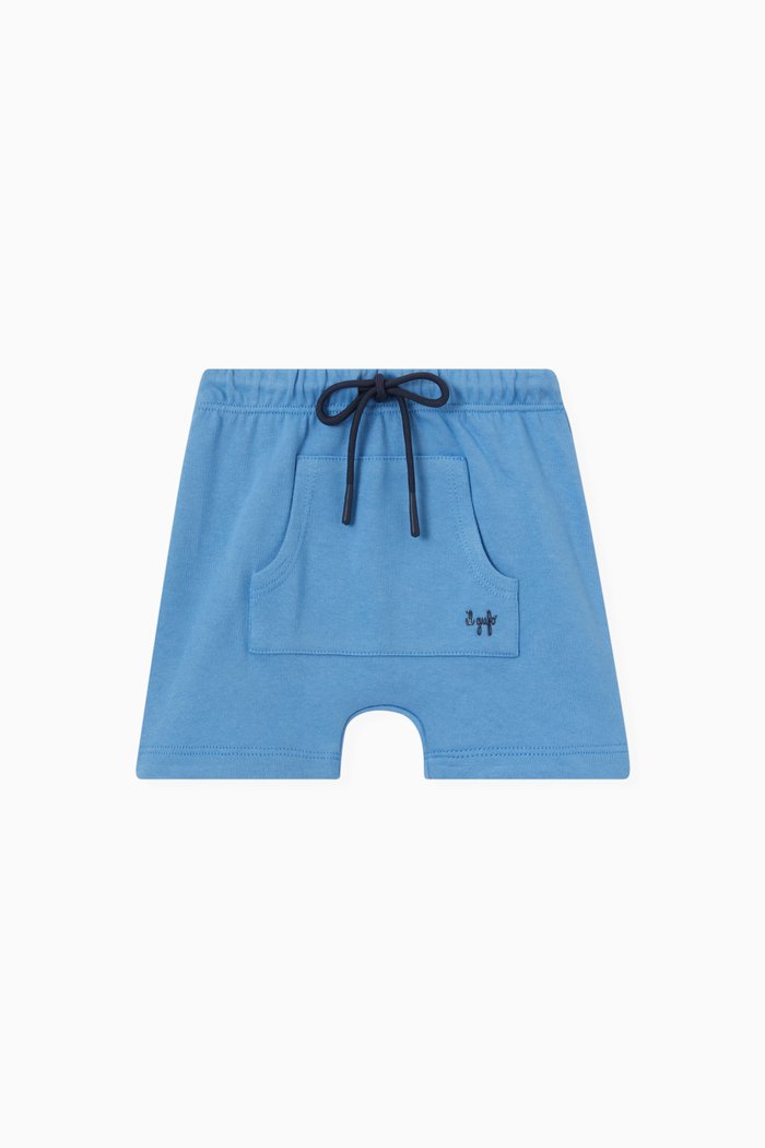 

Kangaroo Pocket Shorts in Cotton, Blue