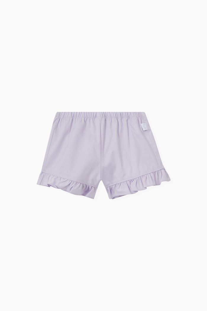 

Frill Trim Shorts in Cotton, Purple