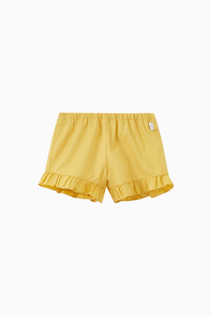 

Frill Trim Shorts in Cotton, Yellow