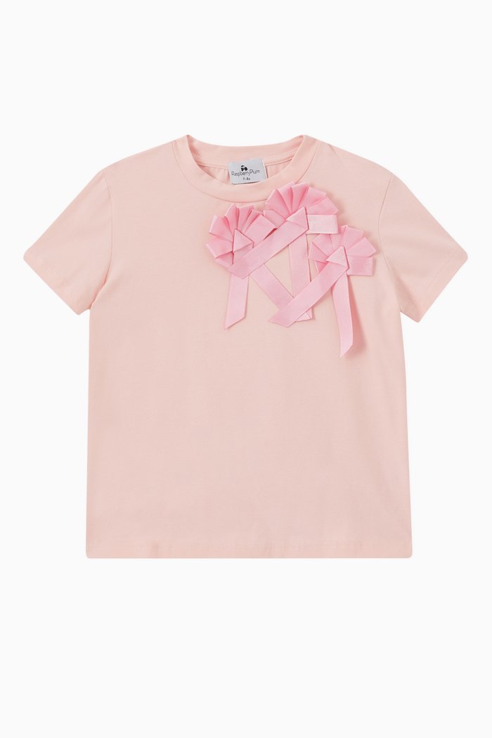 

Rosette T-Shirt in Cotton, Pink