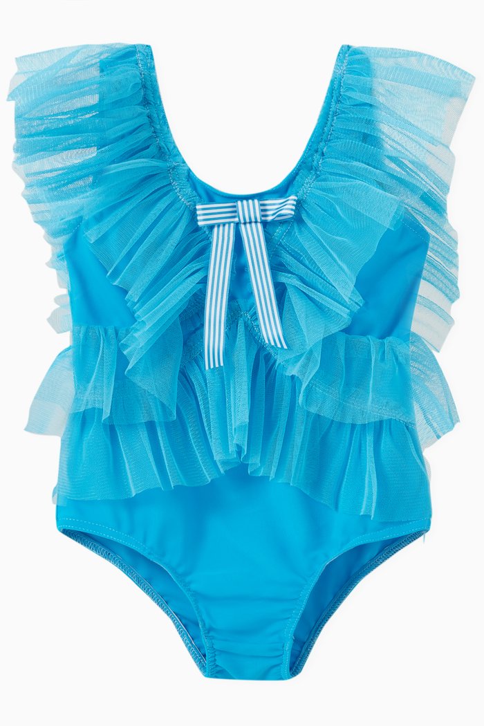 Vanda Swimsuit in Technical Fabric, Blue