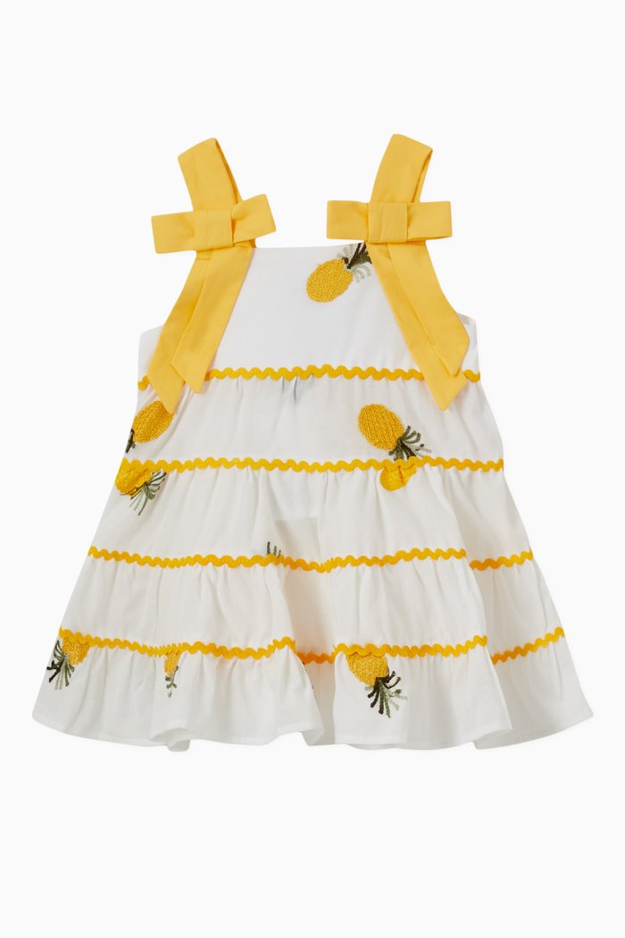 

Stella Pineapple Dress in Cotton, White