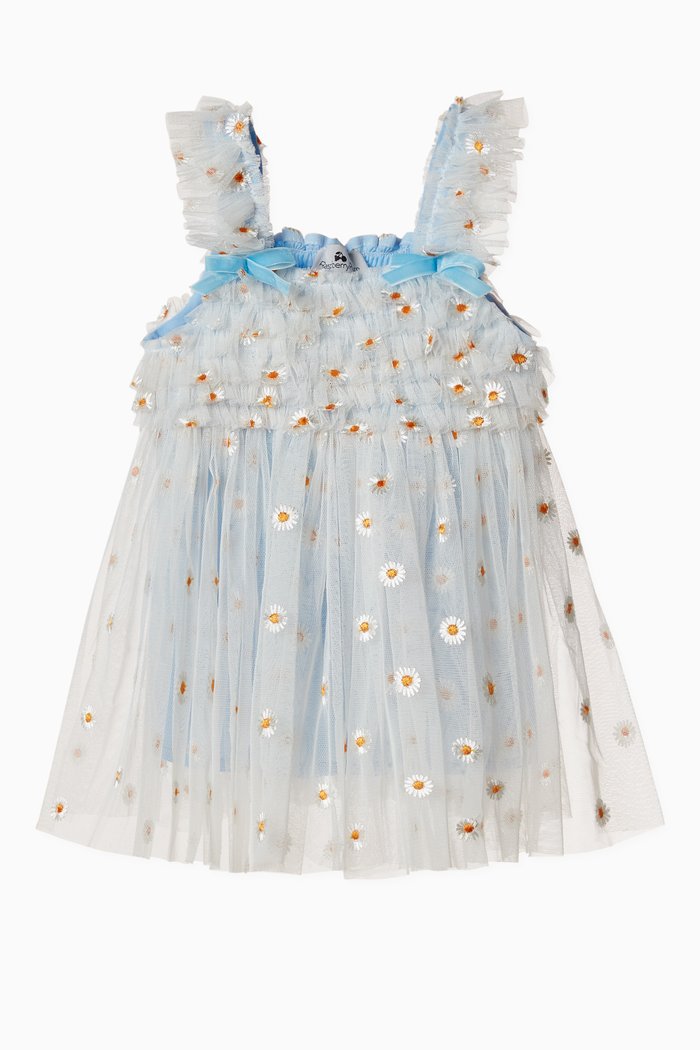

Babydoll Daisy Dress in Tulle, Blue