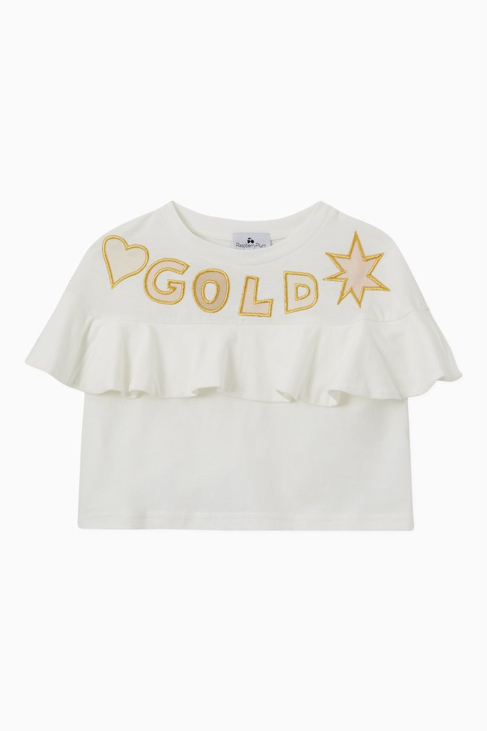 

Exclusive GOLD Top in Cotton, White