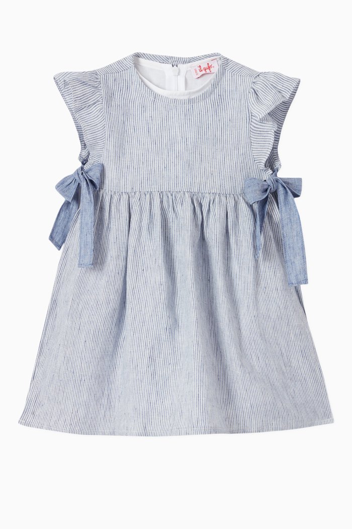

Sleeveless Dress with Bow Appliqué, Blue
