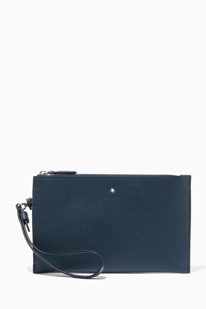 

Montblanc Sartorial Small Pouch in Leather, Blue